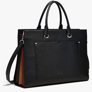 CLUCI Leather Briefcase Shoulder Bag with Laptop Pocket